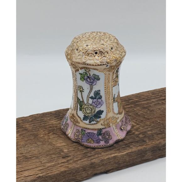 Antique Hand Painted Nippon Hat Pin Holder Japanese Gold Moriage Ornate Asian - Picture 4 of 9